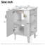 Meuble-lavabo de 20 po avec lavabo en céramique, ensemble de meuble-lavabo simple autoportant avec porte à fermeture douce, poignées en demi-lune chic, style français-150438053