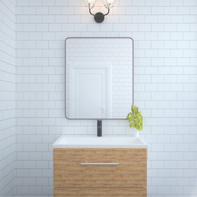 Élégant miroir mural pour salle de bain en aluminium, polyvalent et fonctionnel