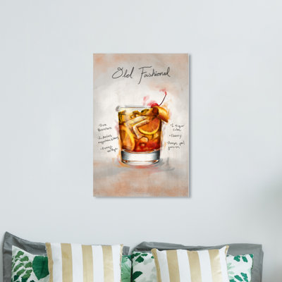 Drinks and Spirits Old Fashion Cocktail - Impression sur toile tendue