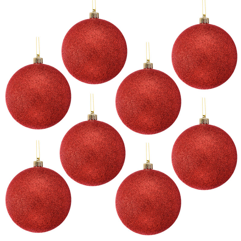 Boule scintillante en plastique incassable 100 mm , Rouge