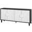 Buffet rétro blanc avec cadre noir et grand espace de rangement-1001920702