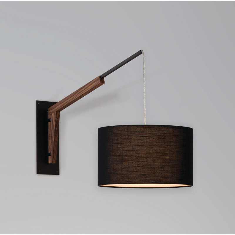 Talea 1 - Light Swing Arm, Black Armaretto, Textured Black Powdercoat/Walnut