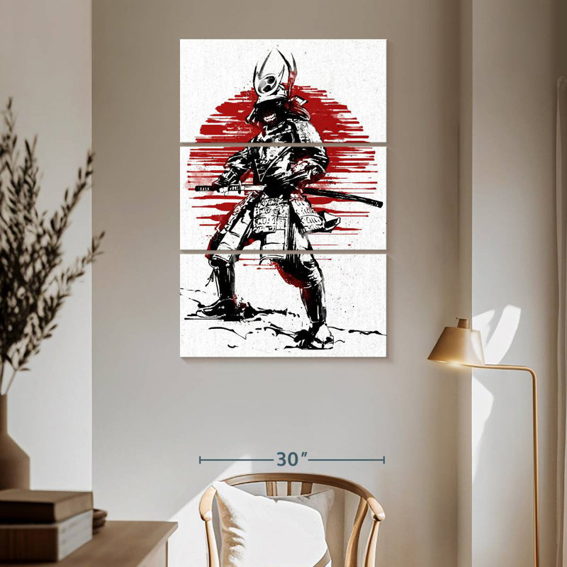 Samurai rouge soleil Sirci, H 65 po x l 42 po