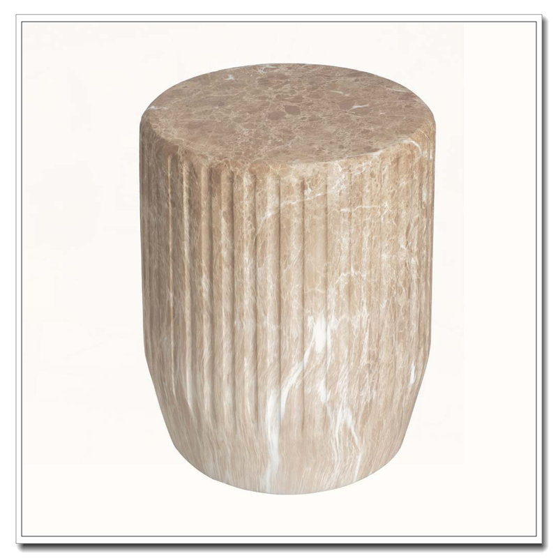 Outdoor Concrete Patio Side Tablbe, Gold
