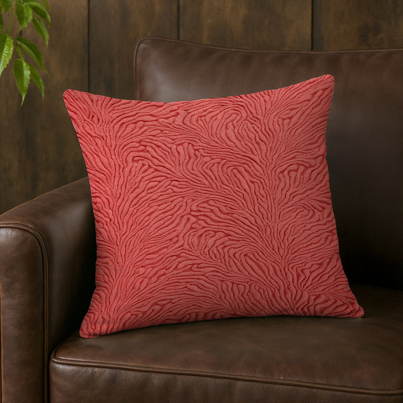 Indoor and Outdoor Throw Pillow, Square 16", Coral Pinks