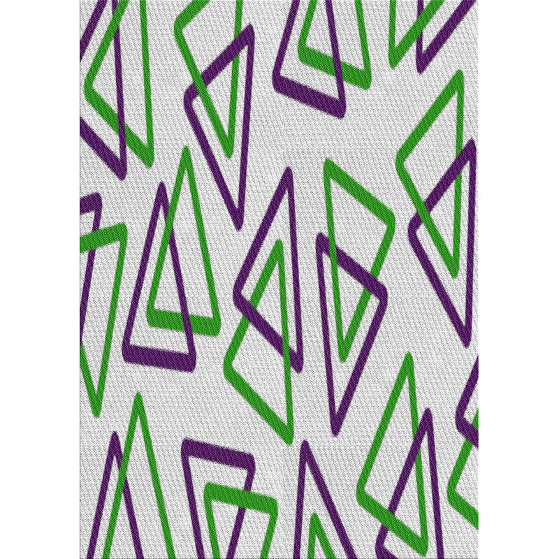 Tapis gris motif/mauve/vert, Rectangle 7 pi x 9 pi