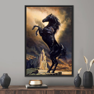 Black Stallion, Horse Lover Gift Canvas Poster, Animal Canvas Gift, Horse Printed, Stallion Canvas, Black Stallion Canvas Gift,