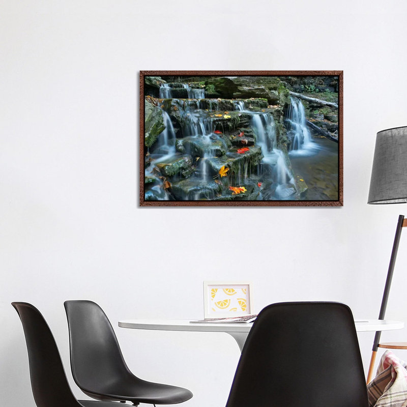 Kitchen Creek Cascades, Autumn, Ricketts Glen State Park, Pennsylvania by Tim Fitzharris - Floater Frame Gallery-Wrapped Canvas Giclée on Canvas