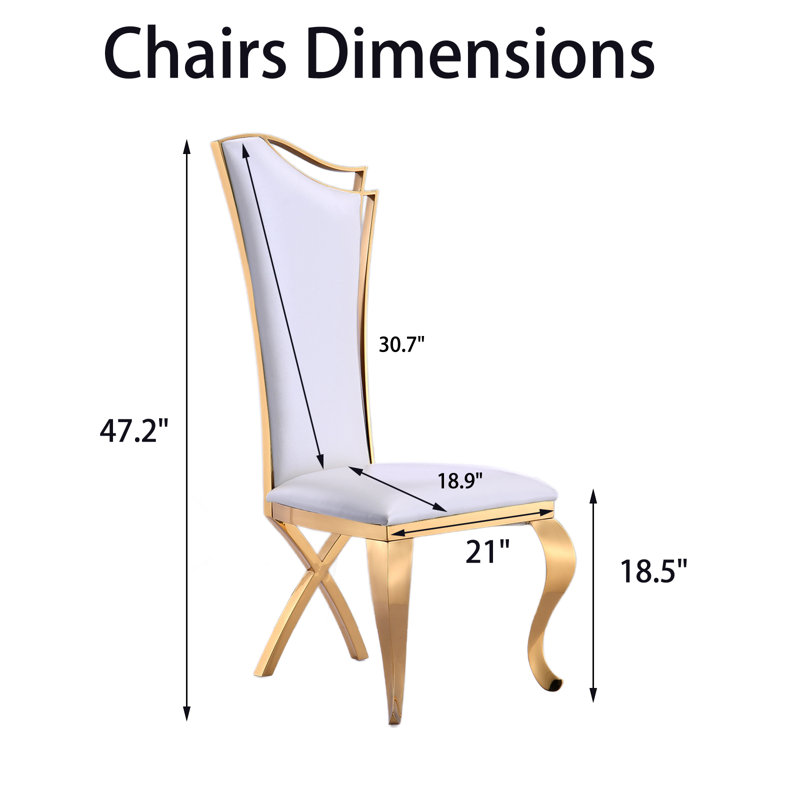 Chaise d'appoint Justian, Or, Blanc