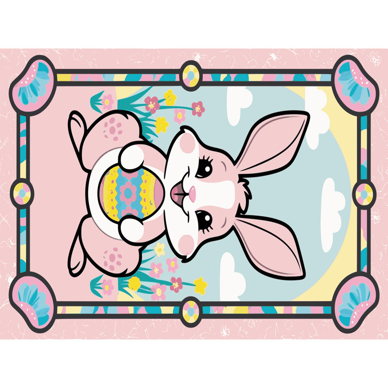 The Holiday Aisle® Easter Spring Holiday Rug, Rectangle 4' x 6'