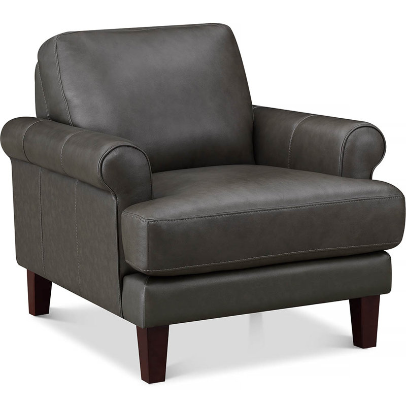 Fauteuil en cuir Maybell, Cuir véritable gris Maybell Dawn Concord