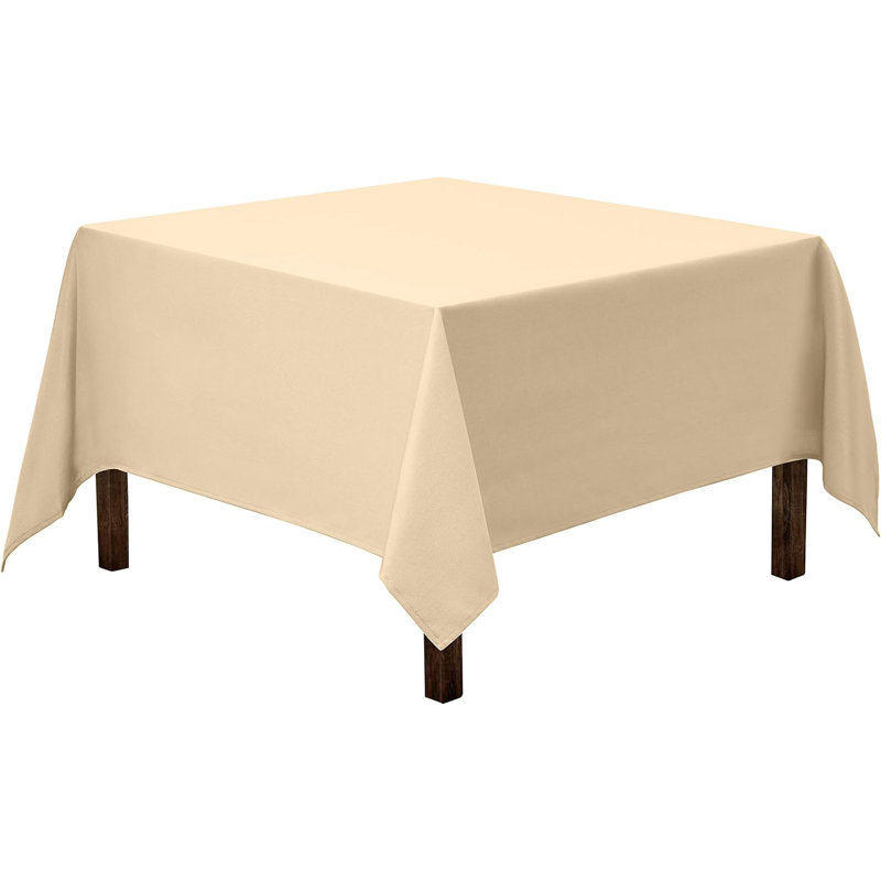 Amilliana Square No Pattern Polyester Tablecloth, 52" Square, Beige