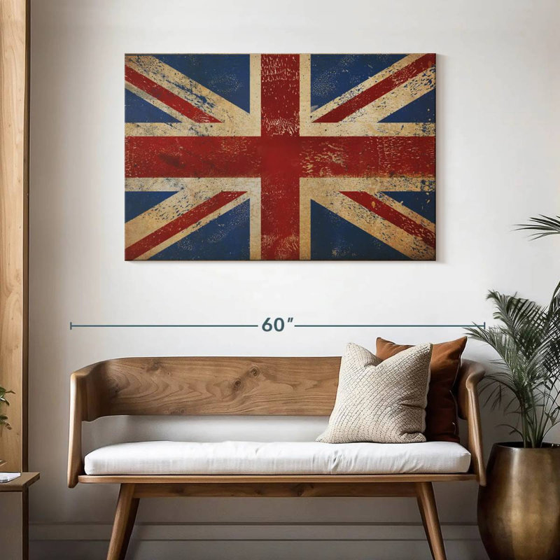 Borges Grunge Union Jack, 30" H x 45" W