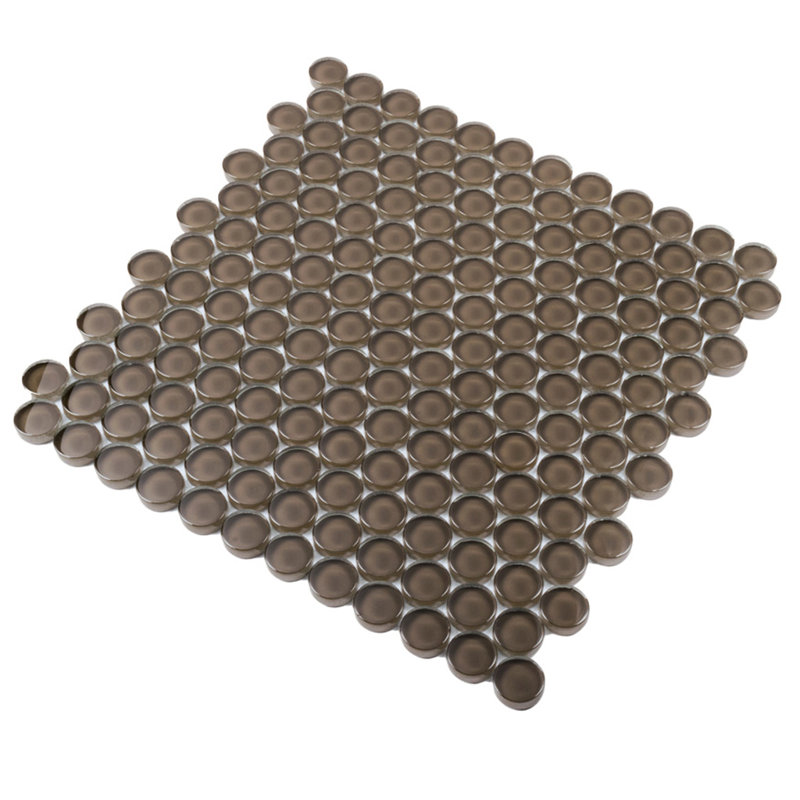 Penny 1 " X 1 " Straight Edge Glass Mosaic Sheet Wall & Floor Tile, Ash Gray