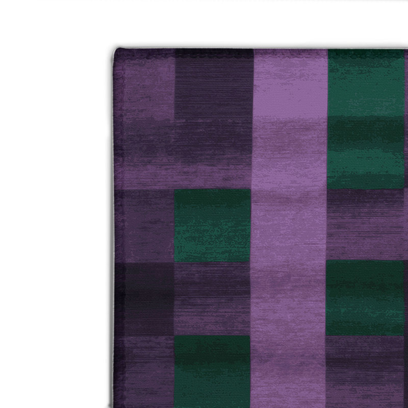 Tapis intérieur / extérieur mauve à carreaux, Rectangulaire 2 pi x 3 pi