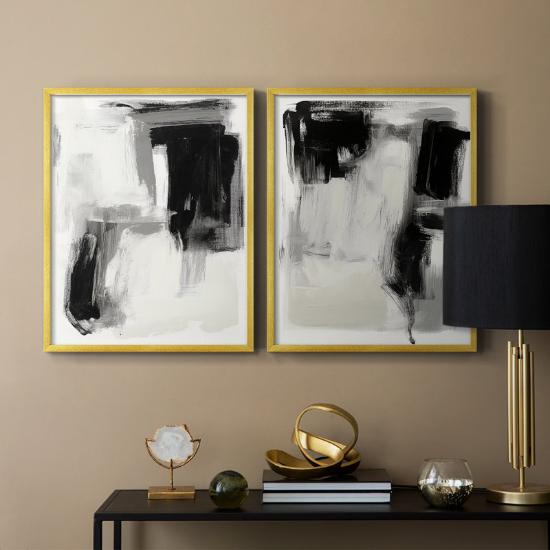 ABSTRACT Series DCCLXXII-Premium Framed Print -Ready to Hang - No Nails Required - No Nails Required, Doré, H 29 po x l 46 po