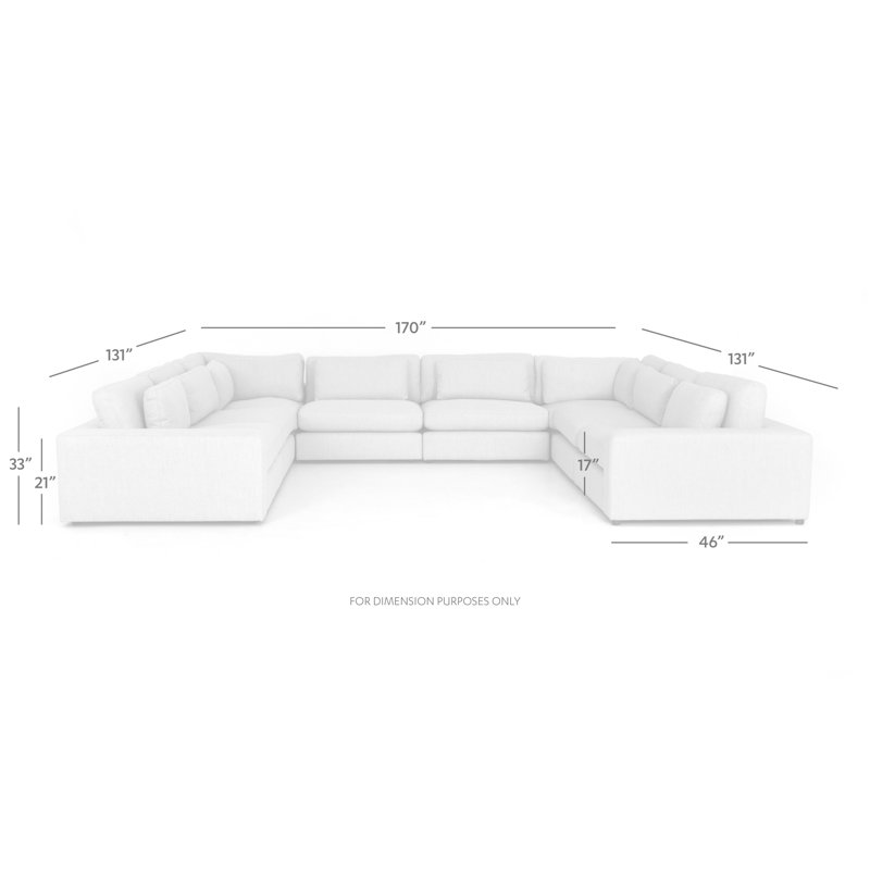 Bloor Modular Sectional, Chess Pewter
