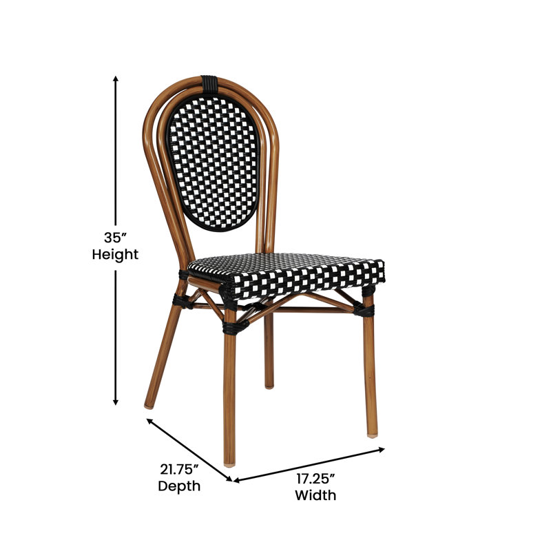Chaises Paris empilables Cloquet, Noir / blanc / naturel, 2