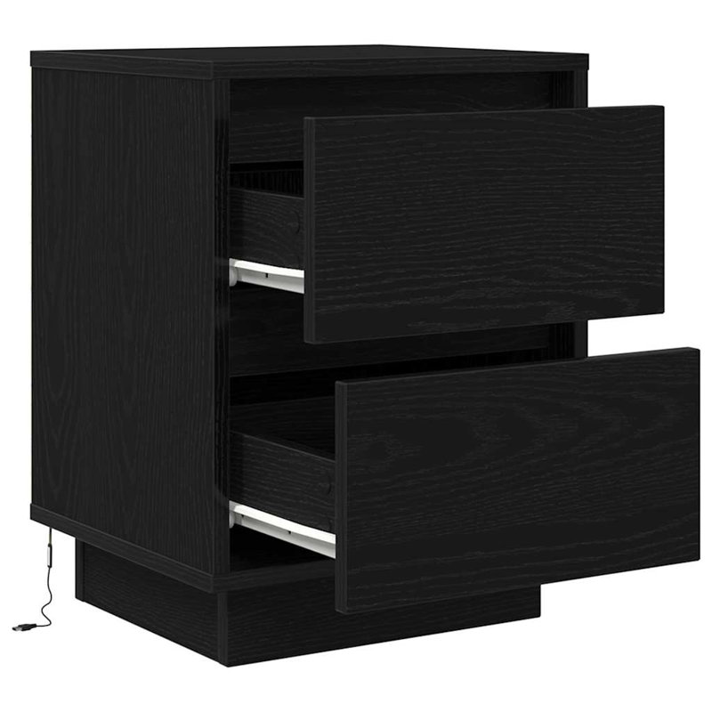 Darlisha 38 cm W Bedside Table, Black, 2