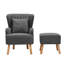 Aeroome Upholstered Wingback Chair With Footstool-1048127151