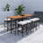 10-Piece Outdoor Acacia Wood Bar Height Table Set
