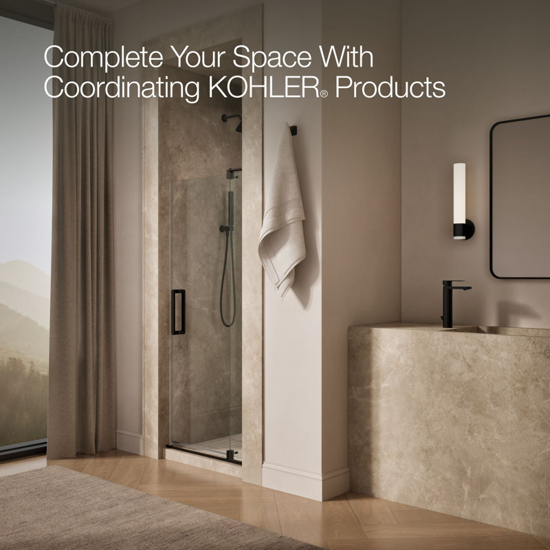 Revel 36'' x 70'' Pivot Shower Door with CleanCoat® Technology, Anodized Dark Bronze