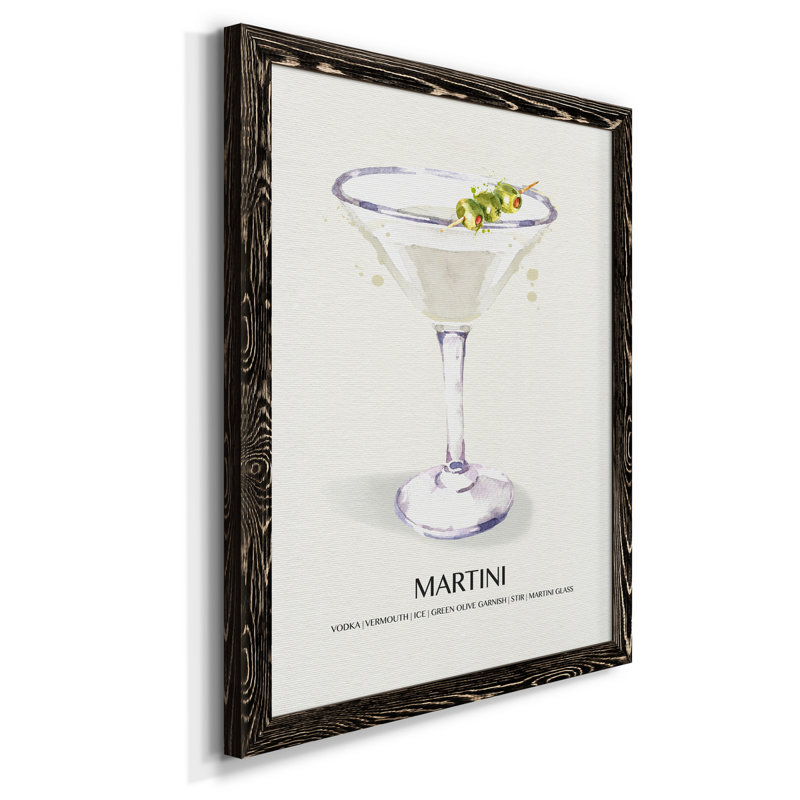 Martini - cadre photo, impression sur toile, H 44 po x l 31 po x P 1 po, Noir