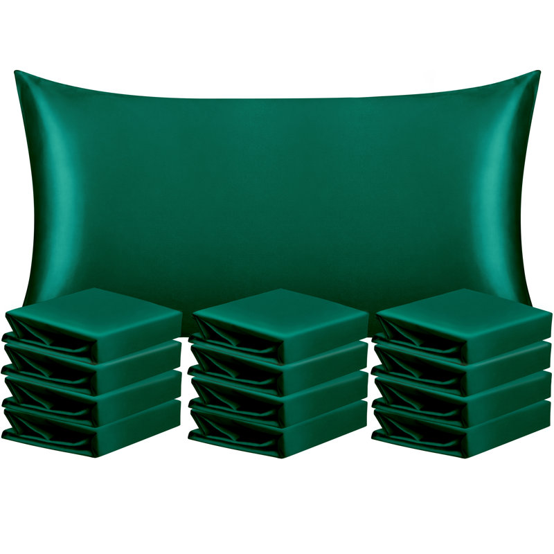 Taie d'oreiller en microfibre / polyester de couleur unie , Standard, Vert foncé