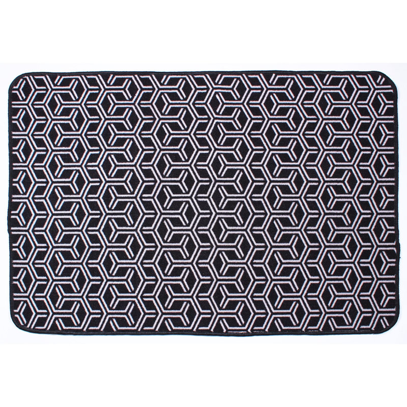 Tapis rayé gris foncé, Rectangle 3 pi x 4 pi