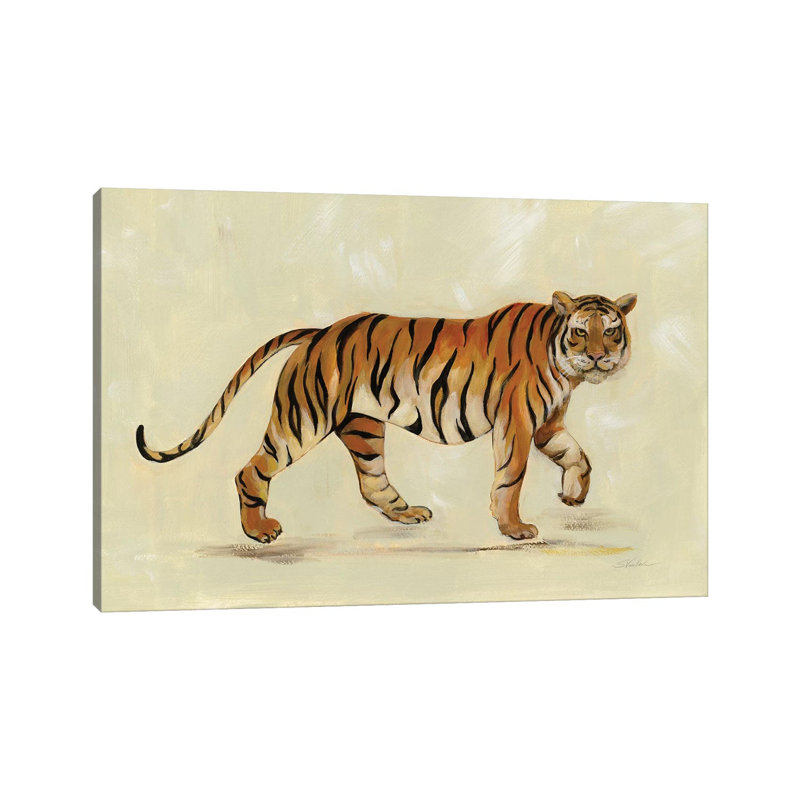 Walking Tiger by Silvia Vassileva - Wrapped Canvas Print, 20.32 cm H x 30.48 cm W