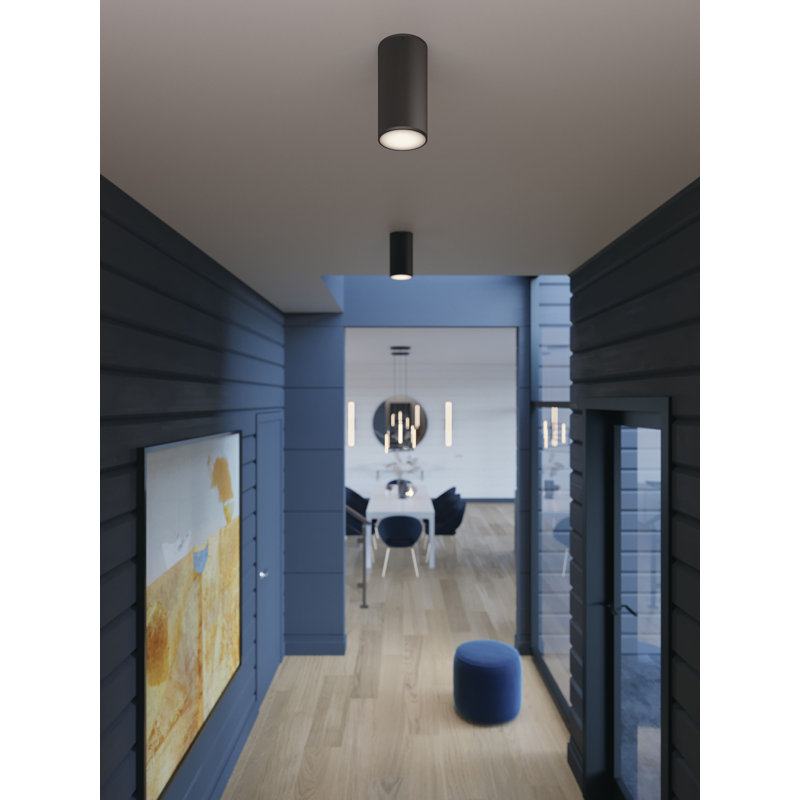Everly 4.25'' W LED Outdoor Flush Mount, Black