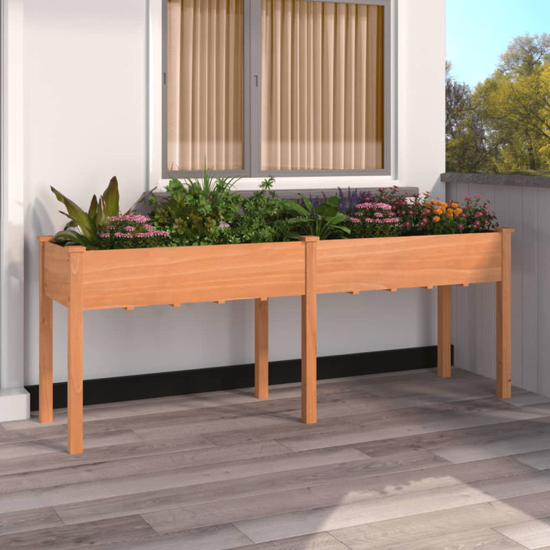 Otterson Wood Planter Box, 29.92" H x 79.92" W x 20.87" D, Brown