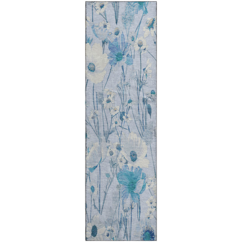 Premium Machine Washable Elize AMF1500 Floral Rug, Runner 2'3" x 7'6"