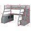 Lit mezzanine avec 7 tiroirs, 2 tablettes et un bureau-387206327