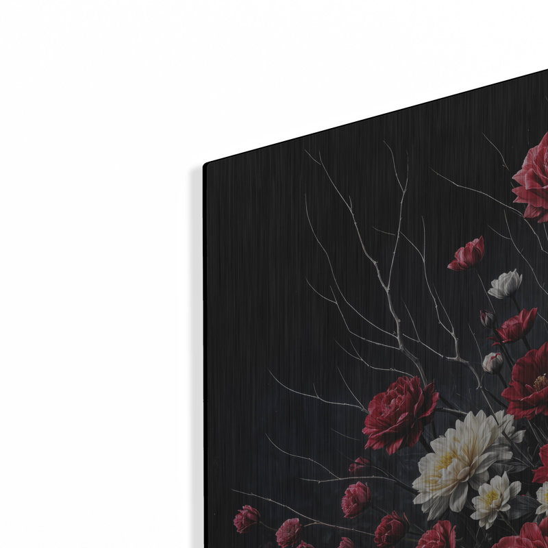  «Fleurs mortes 1» par KIR.DART, art mural en métal, H 36 po x l 36 po
