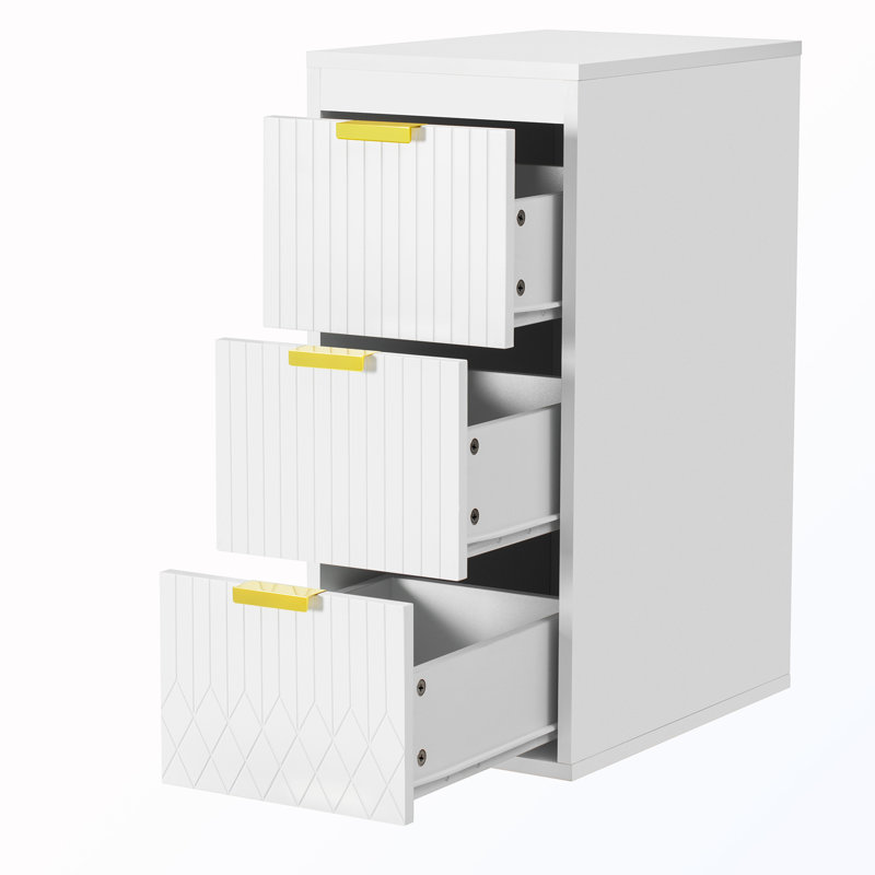 Wall Mounted Bathroom Side Cabinet With Drawers, White