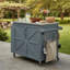 Chariot de barbecue extérieur avec plateau en acier inoxydable, rangement ouvert, tablettes réglables et roulettes verrouillables-126148932