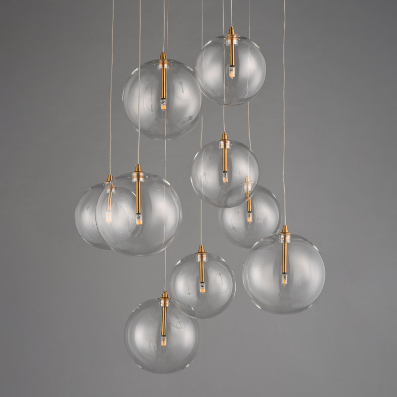 Global-Multi-Light Pendant, Natural Aged Brass