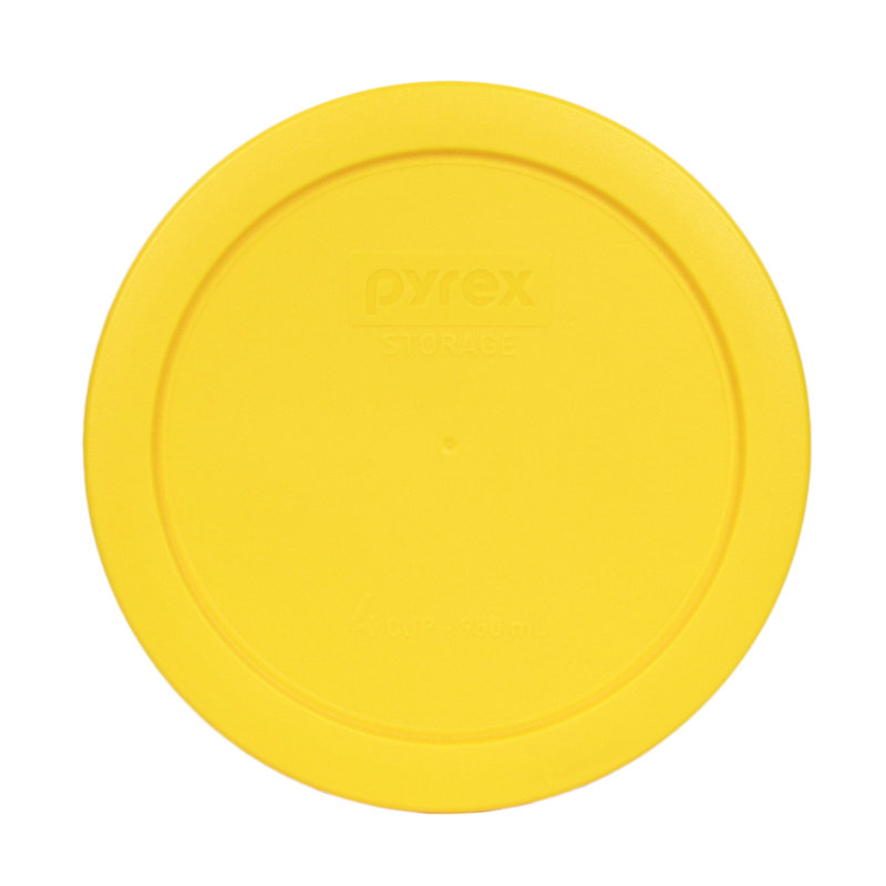 (1) bol en verre de 4 tasses Pyrex (1) et (1) couvercle en PC (7201), Jaune citron Meyer