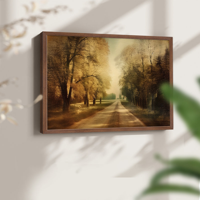 Paysages rétro-CLXV III - impression encadrée - réaménageable, H 22 po x l 28 po, Noyer