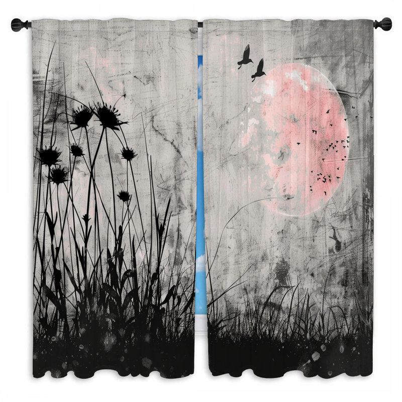 Rideaux de lune décoratifs lune foncé - 2 panneaux, L 20 po x L 52 po
