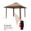 13 x 13 pi avec moustiquaire. Double ventilation sur le toit. 3 réglables en hauteur