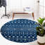 Tapis bleu / blanc en chenille / polyester tissé à la machine Briehn-1319534107