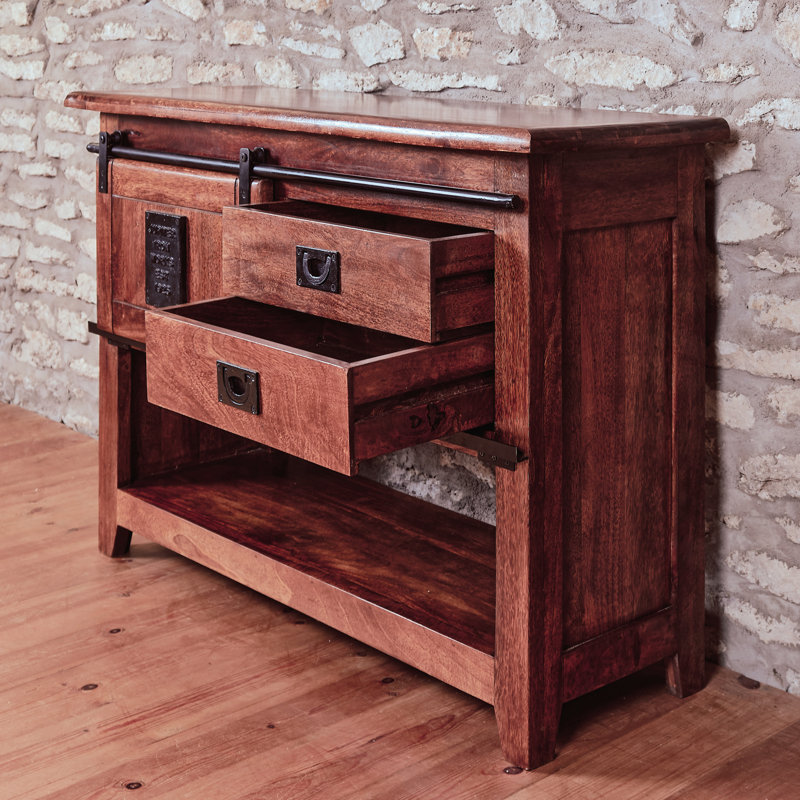 115 cm W Solid Wood Top Console Table