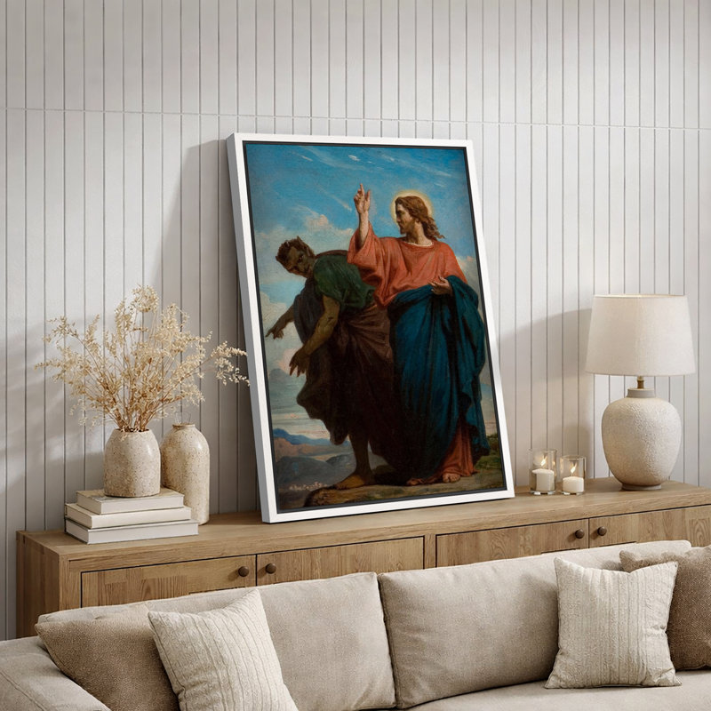 «Jesus Teaching the Apostles», œuvre d'art classique du Nouveau Testament, impression sur toile encadrée