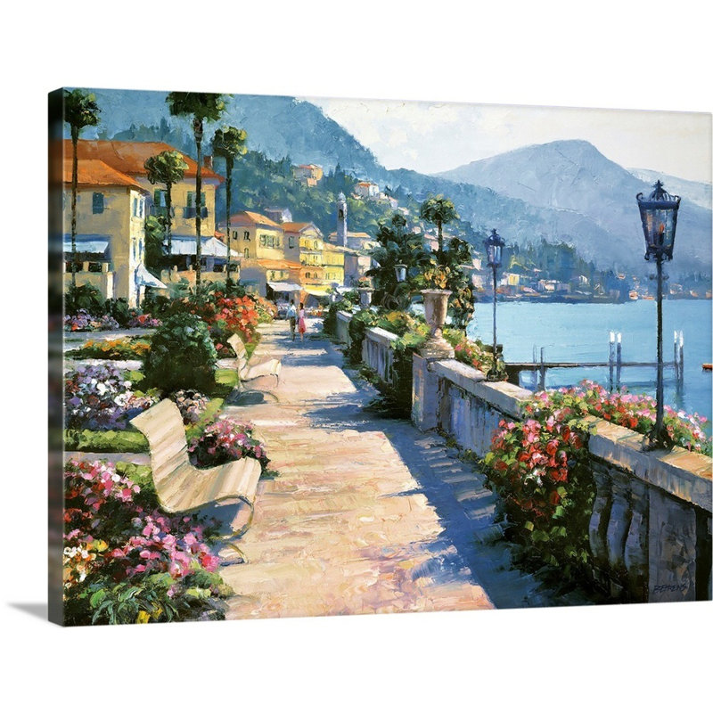 « Bellagio Promenade » par Howard Behrens, reproduction, H 18 po x l 24 po x 1,5 po, Toile