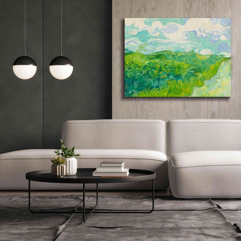 Champ de blé vert, Auvers par MASTERS, H 40 po x l 54 po x P 1,5 po
