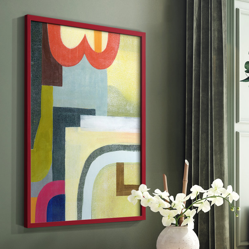 City of Rainbows II, reproduction encadrée - bois massif, H 10 po x l 8 po, Rouge