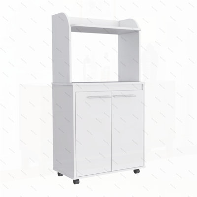 Rockford Kitchen Cart, Open Shelf, Double Door Cabinet, Two Interior Shelves by Ebern Designs