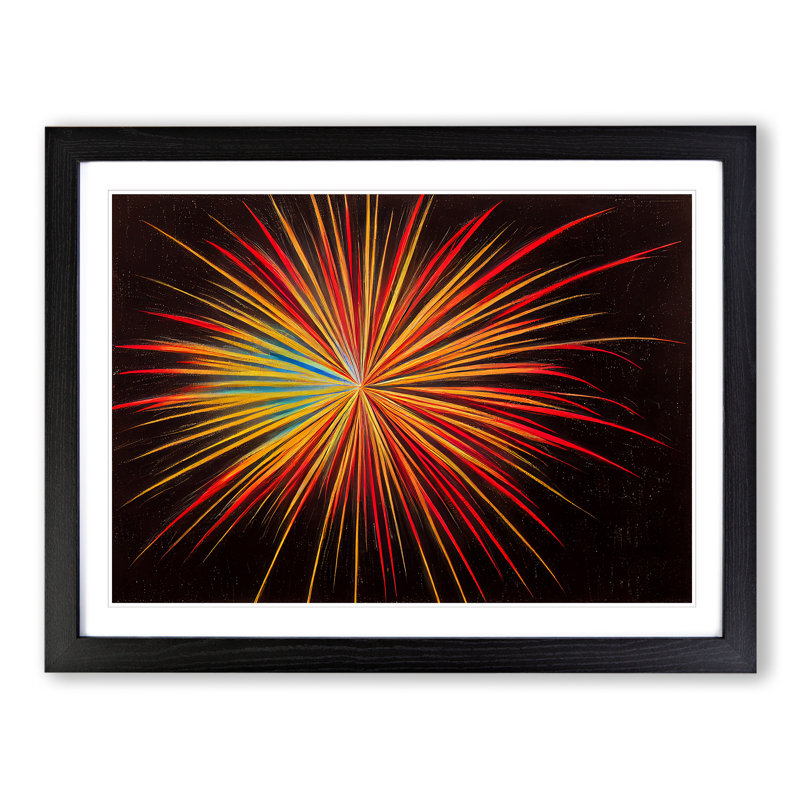 Mind Blowing Fireworks - Single Picture Frame Painting, Black, 46cm H x 64cm W x 2cm D